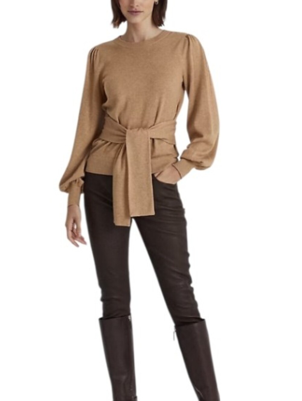 Lauren Ralph Lauren Belted Cotton Blen Sweater Size 3X NWOT - Picture 3 of 9